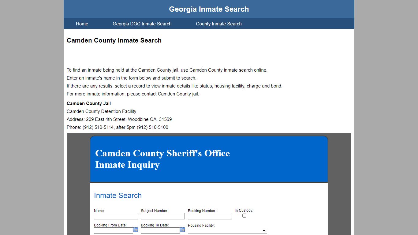 Camden County Inmate Search